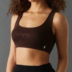 Playboy Brown Crop Top